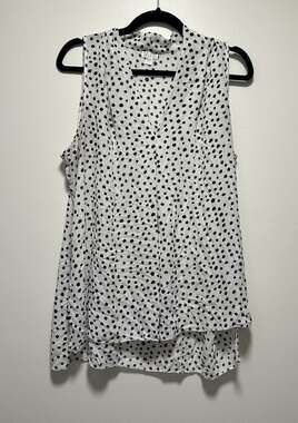 Spense Women's Sleeveless Polka Dot Tank Top Size XL Flowy Lightweight Top